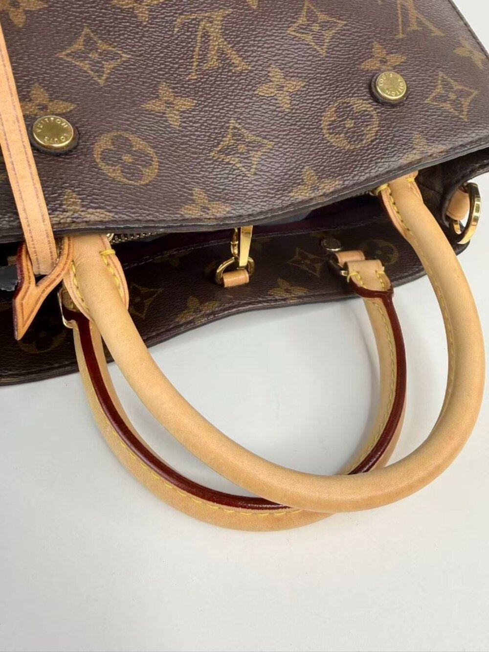 Louis Vuitton Montaigne MM Monogram Canvas Top Handle Shoulder Crossbody Bag - Picture 10 of 12